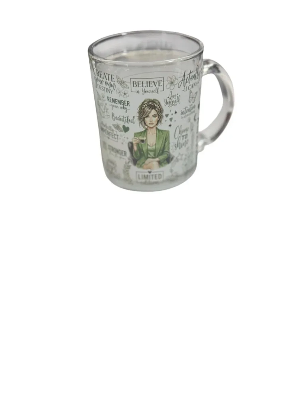 Inspirational Quotes Glass Coffee Mug for Women